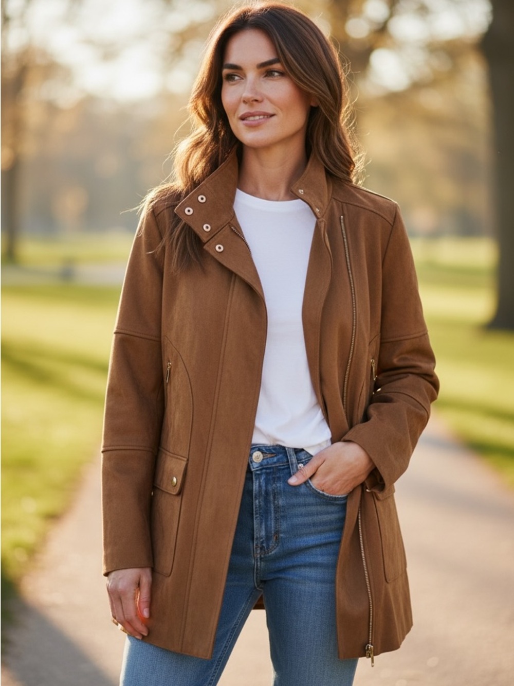 Tahari Faux Suede‎ jacket.